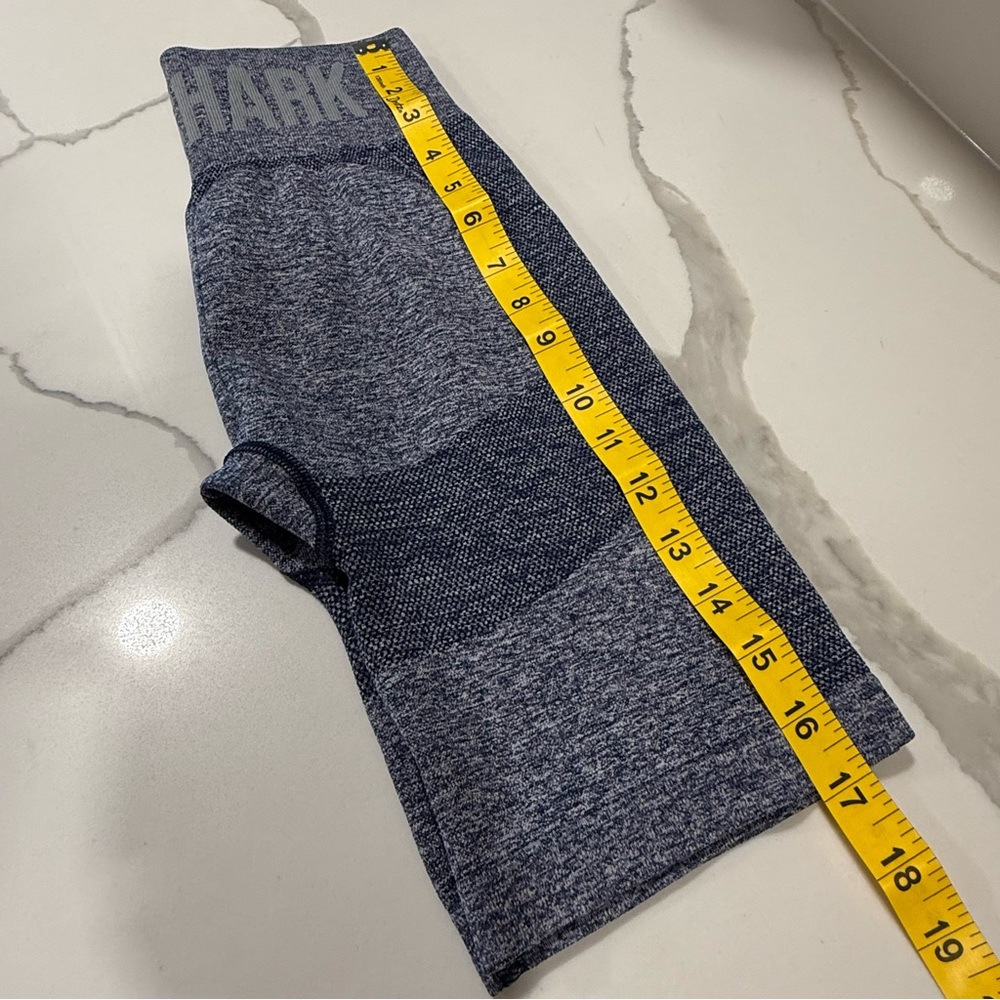 GYMSHARK Women’s High Waisted Flex Shorts Navy  and‎ Gray Size Small Pre-worn - Picture 12 of 12